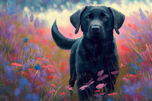 Load image into Gallery viewer, Twilight Serenade Black Labrador Wall Art Poster-Art-Black Labrador, Dog Art, Home Decor, Labrador, Poster-Light Canvas-Tiny - 8x10&quot;-1