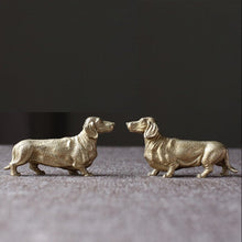 Load image into Gallery viewer, Twin Dachshunds Miniature Brass Figurines - 2 Pcs-Home Decor-Dachshund, Dogs, Figurines, Home Decor-9