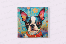 Load image into Gallery viewer, Kaleidoscopic Canine Boston Terrier Wall Art Poster-Art-Boston Terrier, Dog Art, Home Decor, Poster-Framed Light Canvas-Small - 8x8&quot;-2