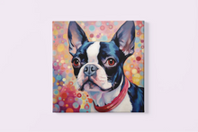 Load image into Gallery viewer, Color Burst Boston Terrier Wall Art Poster-Art-Boston Terrier, Dog Art, Home Decor, Poster-Framed Light Canvas-Small - 8x8&quot;-2