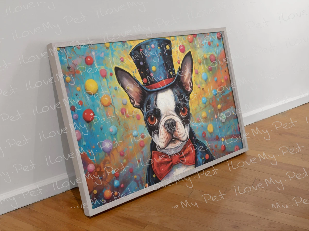 Dapper Dash Boston Terrier Wall Art Poster