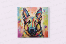 Load image into Gallery viewer, Canine Majesty German Shepherd Wall Art Poster-Art-Dog Art, German Shepherd, Home Decor, Poster-Framed Light Canvas-Small - 8x8&quot;-2