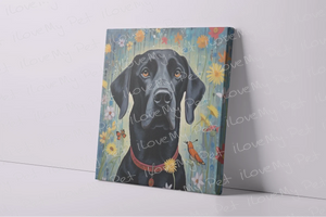 Floral Embrace Black Labrador Wall Art Poster-Art-Black Labrador, Dog Art, Home Decor, Labrador, Poster-3