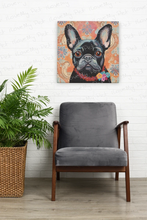 Load image into Gallery viewer, Floral Embrace Black French Bulldog Wall Art Poster-Art-Dog Art, French Bulldog, Home Decor, Poster-7