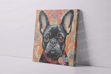 Load image into Gallery viewer, Floral Embrace Black French Bulldog Wall Art Poster-Art-Dog Art, French Bulldog, Home Decor, Poster-3