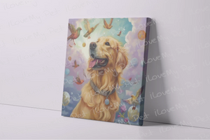 Canine Joy Golden Retriever Wall Art Poster-Art-Dog Art, Golden Retriever, Home Decor, Poster-3
