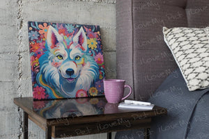 Floral Enchantment Husky Dream Wall Art Poster-Art-Dog Art, Home Decor, Poster, Siberian Husky-4