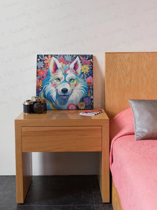 Floral Enchantment Husky Dream Wall Art Poster-Art-Dog Art, Home Decor, Poster, Siberian Husky-6