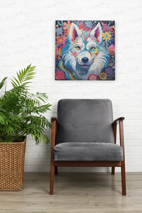 Floral Enchantment Husky Dream Wall Art Poster-Art-Dog Art, Home Decor, Poster, Siberian Husky-7