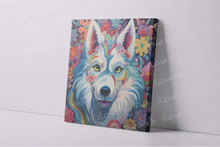 Load image into Gallery viewer, Floral Enchantment Husky Dream Wall Art Poster-Art-Dog Art, Home Decor, Poster, Siberian Husky-3