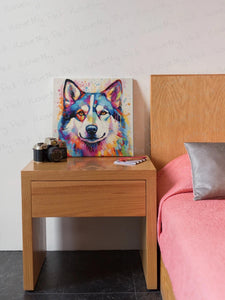 Whimsical Husky Portrait Wall Art Poster-Art-Dog Art, Home Decor, Poster, Siberian Husky-6