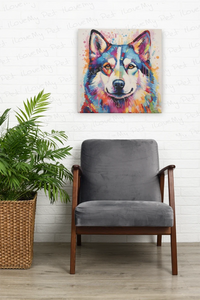 Whimsical Husky Portrait Wall Art Poster-Art-Dog Art, Home Decor, Poster, Siberian Husky-7