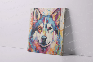 Whimsical Husky Portrait Wall Art Poster-Art-Dog Art, Home Decor, Poster, Siberian Husky-3