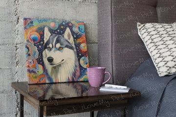 Vivid Dance Husky Whimsy Wall Art Poster-Art-Dog Art, Home Decor, Poster, Siberian Husky-1