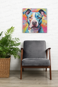 Colorful Charm Pit Bull Wall Art Poster-Art-Dog Art, Home Decor, Pit Bull, Poster-7