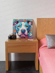 Floral Whimsy Pit Bull Wall Art Poster-Art-Dog Art, Home Decor, Pit Bull, Poster-6