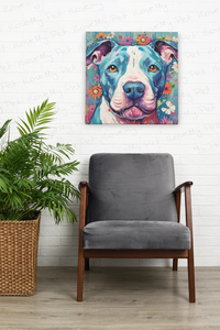 Floral Whimsy Pit Bull Wall Art Poster-Art-Dog Art, Home Decor, Pit Bull, Poster-7
