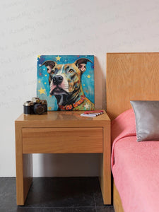 Starry-Eyed Pit Bull Dream Wall Art Poster-Art-Dog Art, Home Decor, Pit Bull, Poster-6
