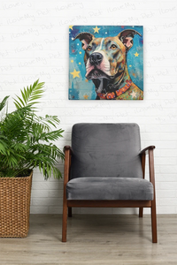 Starry-Eyed Pit Bull Dream Wall Art Poster-Art-Dog Art, Home Decor, Pit Bull, Poster-7