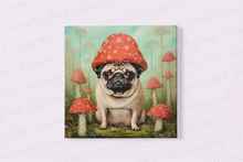 Load image into Gallery viewer, Pug in Wonderland Wall Art Poster-Art-Dog Art, Home Decor, Poster, Pug-Framed Light Canvas-Small - 8x8&quot;-2