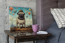 Load image into Gallery viewer, Whimsical Balloon King Pug Wall Art Poster-Art-Dog Art, Home Decor, Poster, Pug-4