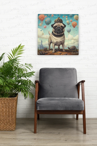 Whimsical Balloon King Pug Wall Art Poster-Art-Dog Art, Home Decor, Poster, Pug-7