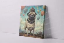 Load image into Gallery viewer, Whimsical Balloon King Pug Wall Art Poster-Art-Dog Art, Home Decor, Poster, Pug-3