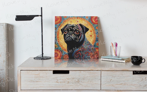 Pugnacious Black Pug Radiance Wall Art Poster-Art-Dog Art, Home Decor, Poster, Pug, Pug - Black-5