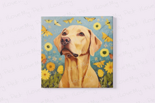 Load image into Gallery viewer, Sunshine Companion Yellow Labrador Wall Art Poster-Art-Dog Art, Home Decor, Labrador, Poster-Framed Light Canvas-Small - 8x8&quot;-2