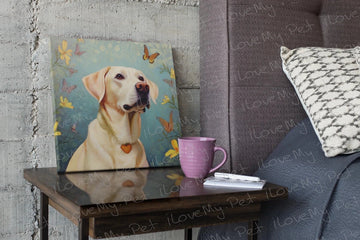 Butterfly Companions Yellow Labrador Wall Art Poster-Art-Dog Art, Home Decor, Labrador, Poster-1