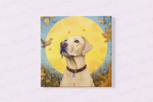 Sunny Disposition Yellow Labrador Wall Art Poster-Art-Dog Art, Home Decor, Labrador, Poster-Framed Light Canvas-Small - 8x8"-2