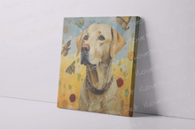 Load image into Gallery viewer, Autumnal Bliss Yellow Labrador Wall Art Poster-Art-Dog Art, Home Decor, Labrador, Poster-3