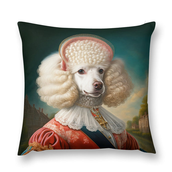 Versailles Vanilla White Poodle Plush Pillow Case-Cushion Cover-Dog Dad Gifts, Dog Mom Gifts, Home Decor, Pillows, Poodle-4