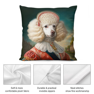 Versailles Vanilla White Poodle Plush Pillow Case-Cushion Cover-Dog Dad Gifts, Dog Mom Gifts, Home Decor, Pillows, Poodle-8