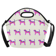 Load image into Gallery viewer, Vibrant Beagle Silhouette Neoprene Lunch Bag-Accessories-Accessories,Bags,Beagle,Lunch Bags-Ivory Cream-2