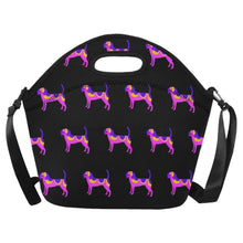 Load image into Gallery viewer, Vibrant Beagle Silhouette Neoprene Lunch Bag-Accessories-Accessories,Bags,Beagle,Lunch Bags-Midnight Black-3