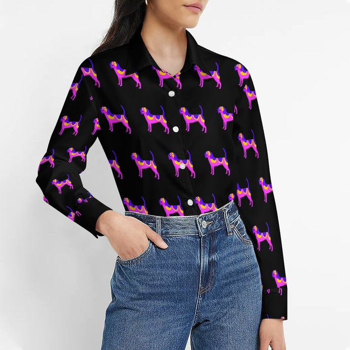 Vibrant Beagle Silhouette Women's Shirt-5
