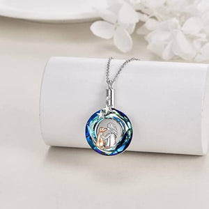 Vibrant Blue Silver Plated Labrador Necklaces-Dog Themed Jewellery-Jewellery, Labrador, Necklace, Pendant-10