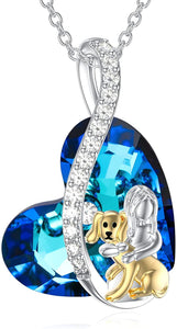 Vibrant Blue Silver Plated Labrador Necklaces-Dog Themed Jewellery-Jewellery, Labrador, Necklace, Pendant-4