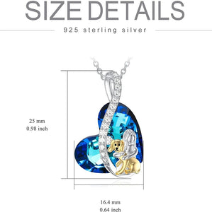 Vibrant Blue Silver Plated Labrador Necklaces-Dog Themed Jewellery-Jewellery, Labrador, Necklace, Pendant-5