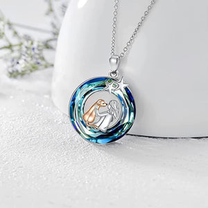Vibrant Blue Silver Plated Labrador Necklaces-Dog Themed Jewellery-Jewellery, Labrador, Necklace, Pendant-9