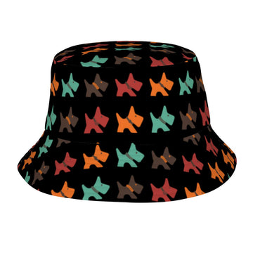 Vibrant Colorful Schnauzer Bucket Hat Midnight Black One Size 360x