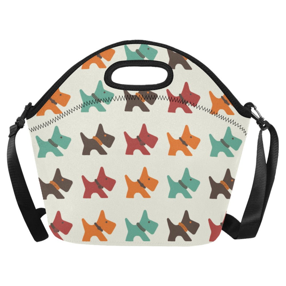Vibrant Colorful Schnauzer Neoprene Lunch Bag-Accessories-Accessories,Bags,Lunch Bags,Schnauzer-Ivory Cream-2