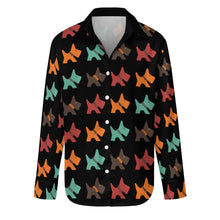 Load image into Gallery viewer, Vibrant Colorful Schnauzer Women's Shirt-Apparel-Apparel,Dog Mom Gifts,Schnauzer,Shirt-Midnight Black-S-11