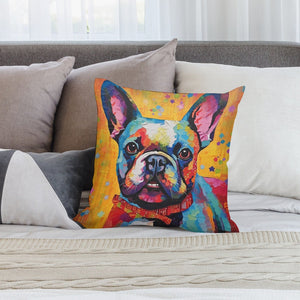 Vibrant French Bulldog Tapestry Plush Pillow Case-Cushion Cover-Dog Dad Gifts, Dog Mom Gifts, French Bulldog, Home Decor, Pillows-2