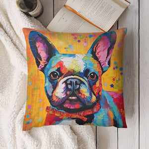 Vibrant French Bulldog Tapestry Plush Pillow Case-Cushion Cover-Dog Dad Gifts, Dog Mom Gifts, French Bulldog, Home Decor, Pillows-4