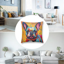 Load image into Gallery viewer, Vibrant French Bulldog Tapestry Plush Pillow Case-Cushion Cover-Dog Dad Gifts, Dog Mom Gifts, French Bulldog, Home Decor, Pillows-8