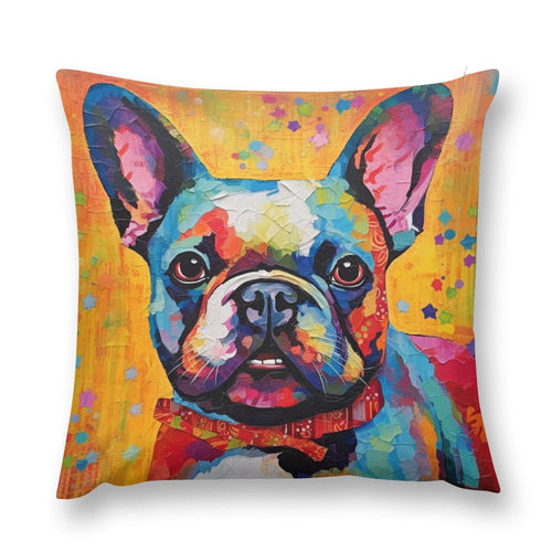 Vibrant French Bulldog Tapestry Plush Pillow Case-Cushion Cover-Dog Dad Gifts, Dog Mom Gifts, French Bulldog, Home Decor, Pillows-12 