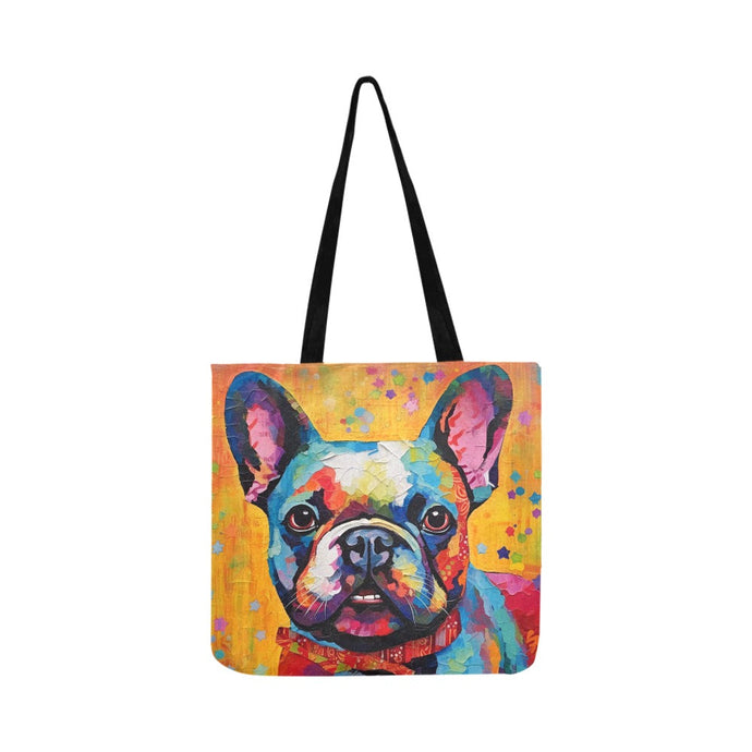 Vibrant French Bulldog Tapestry Shopping Tote Bag-Accessories-Accessories, Bags, Dog Dad Gifts, Dog Mom Gifts, French Bulldog-1