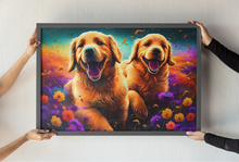 Load image into Gallery viewer, Vibrant Harmony Golden Retrievers Wall Art Poster-Art-Dog Art, Golden Retriever, Home Decor, Poster-1